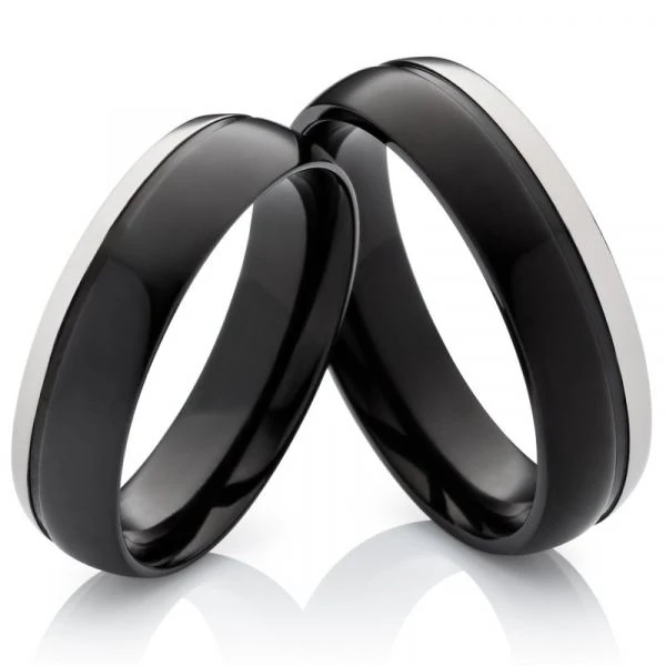 Titanringe T030 ohne Stein mit Gravur