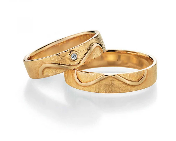 Trauringe aus Gold 66-51170+66-51180 mit Diamanten
