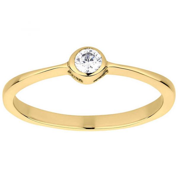 Preview: Verlobungsring Damenring AB3462 mit Goldfarbiger Beschichtung