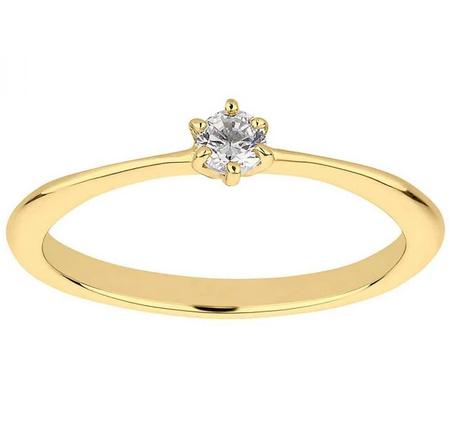 Verlobungsring Damenring AB3436 mit Goldfarbiger Beschichtung