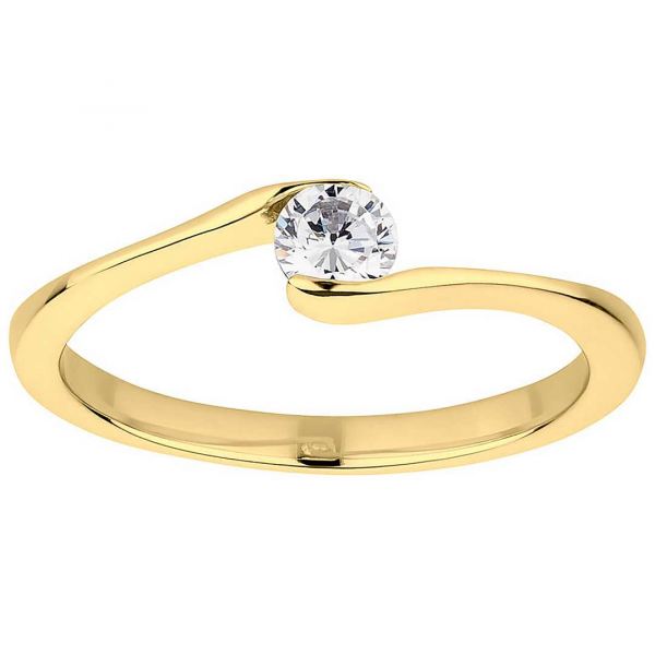 Preview: Verlobungsring Damenring AB3430 mit Goldfarbiger Beschichtung