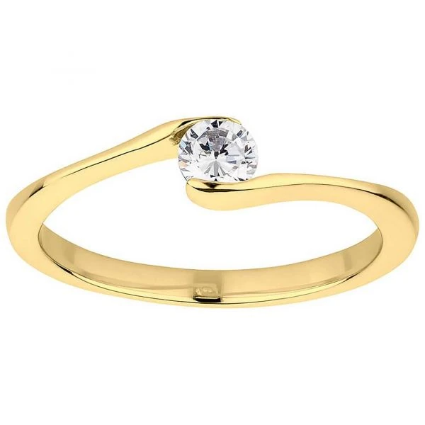 Verlobungsring Damenring AB3430 mit Goldfarbiger Beschichtung