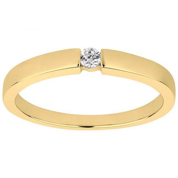 Preview: Verlobungsring Damenring AB3456 mit Goldfarbiger Beschichtung