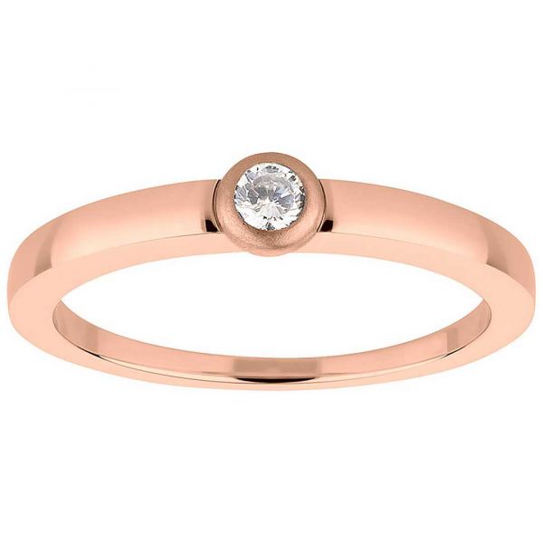 Preview: Verlobungsring Damenring AB3450 mit Rosefarbiger Beschichtung