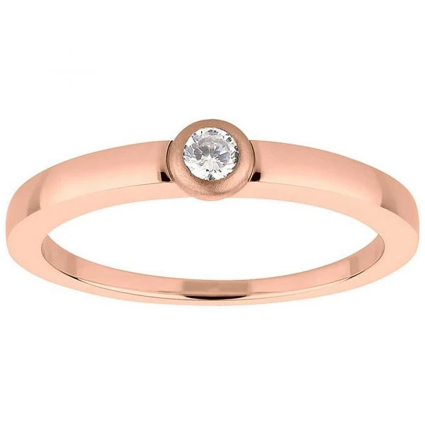 Verlobungsring Damenring AB3450 mit Rosefarbiger Beschichtung