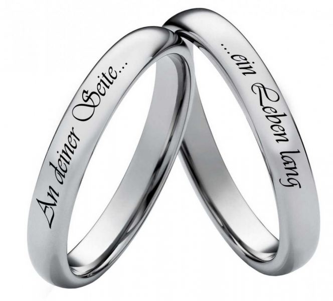 Preview: Partnerringe Wolframringe PW119 mit Außengravur