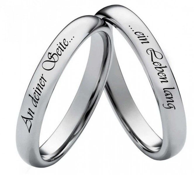 Partnerringe Wolframringe PW119 mit Außengravur