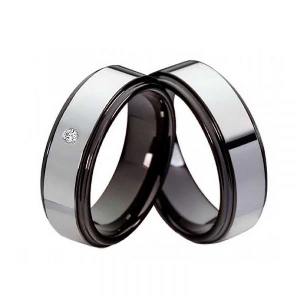 Preview: Außergewöhnliche Wolframringe W103 + Gravur