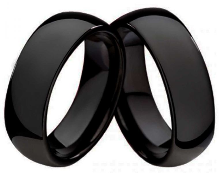 Preview: Partnerringe Wolfram SCHWARZ PW153 ohne Stein