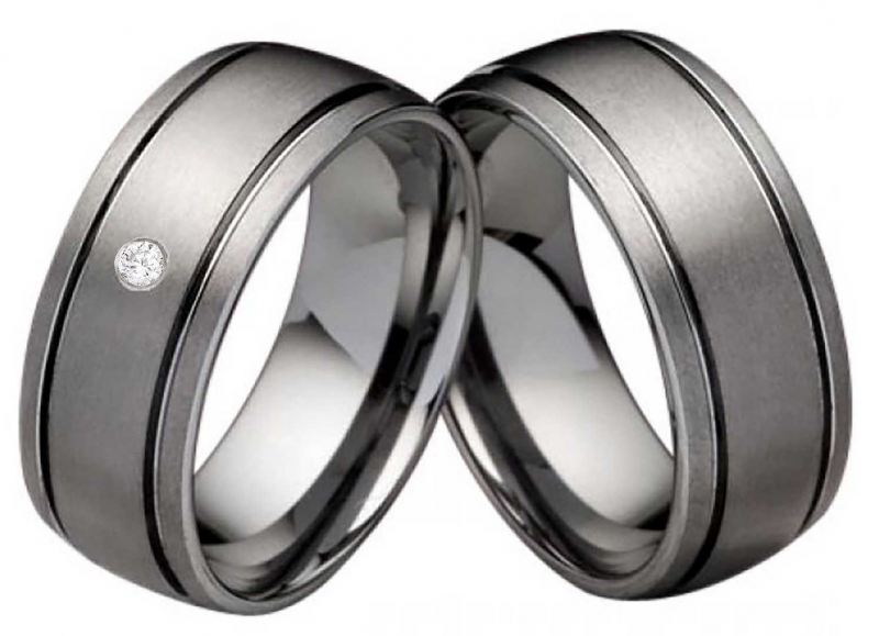 Preview: Elegante Partnerringe aus Wolfram W112