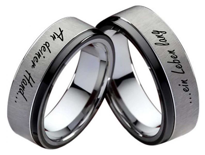 Wolframring W126 ohne Stein mit Außengravur