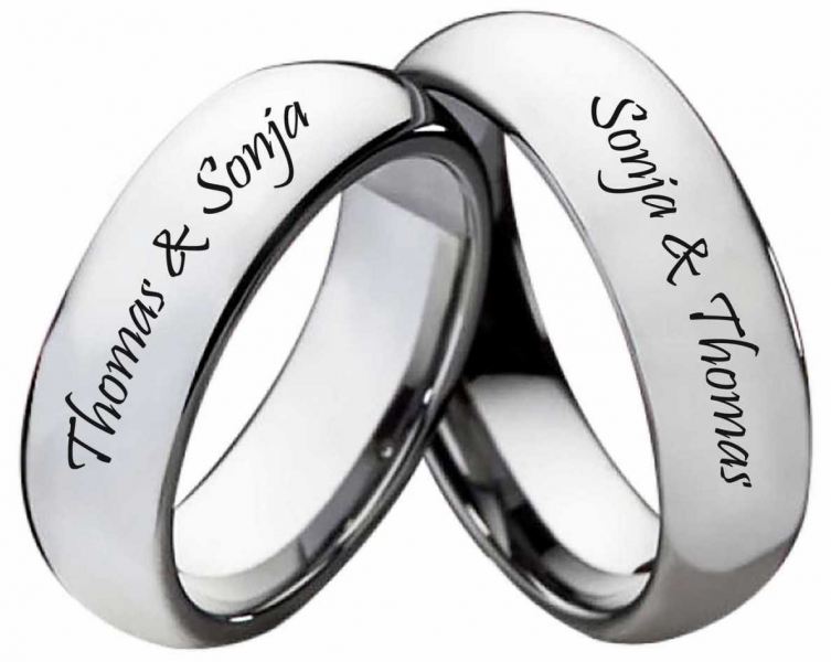 Wolframring W129 ohne Stein mit Außengravur