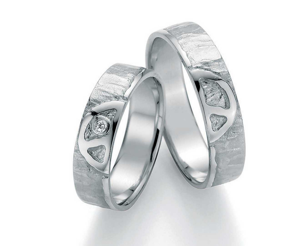 Trauringe aus Weißgold 66-51030+66-51040 mit Diamanten Trauringe aus Weißgold 66-51030+66-51040 mit Diamanten