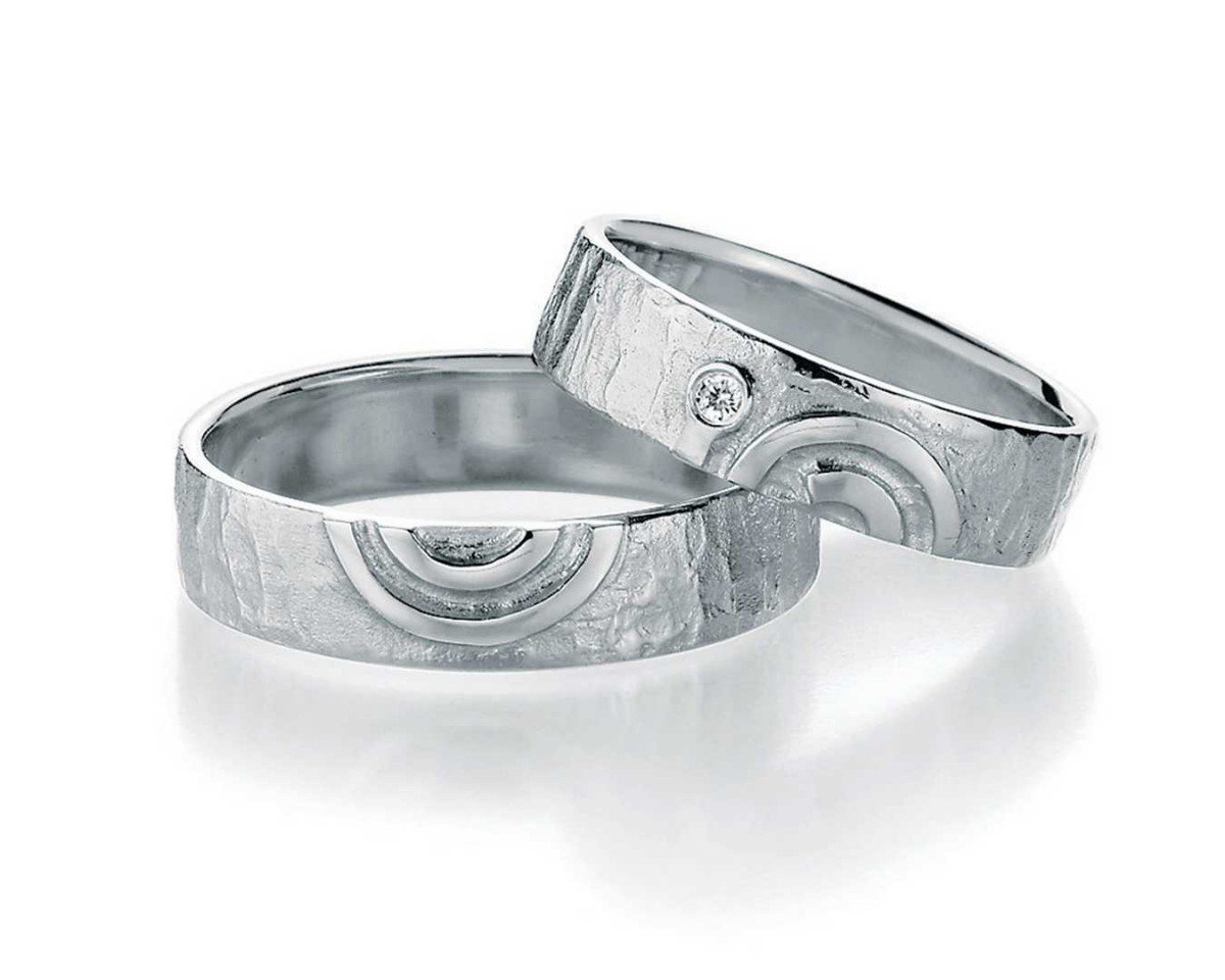 Trauringe aus Weißgold 66-51110+66-51120 mit Diamanten Trauringe aus Weißgold 66-51110+66-51120 mit Diamanten