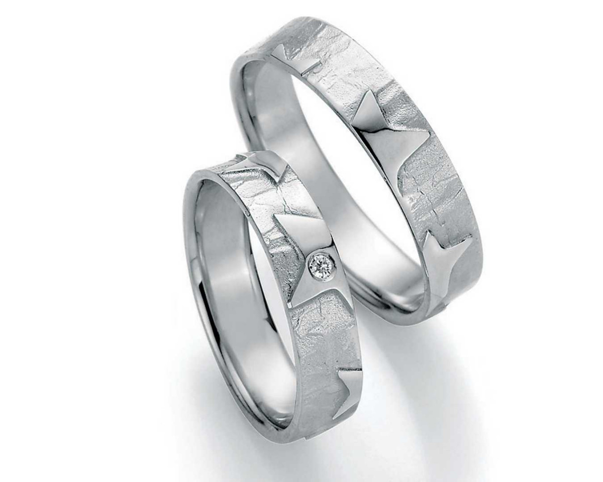 Trauringe aus Weißgold 66-51130+66-51140 mit Diamanten Trauringe aus Weißgold 66-51130+66-51140 mit Diamanten