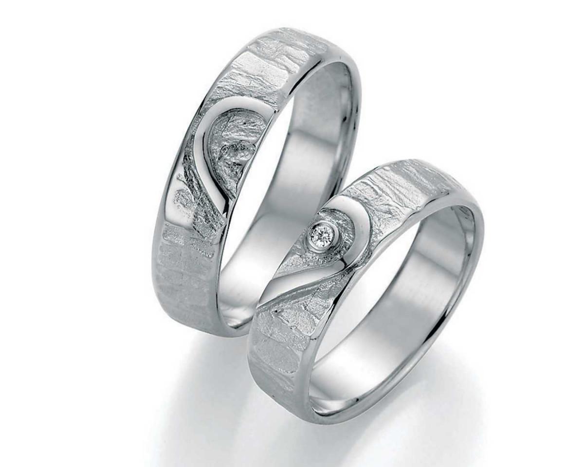 Trauringe aus Weißgold 66-51150+66-51160 mit Diamanten Trauringe aus Weißgold 66-51150+66-51160 mit Diamanten