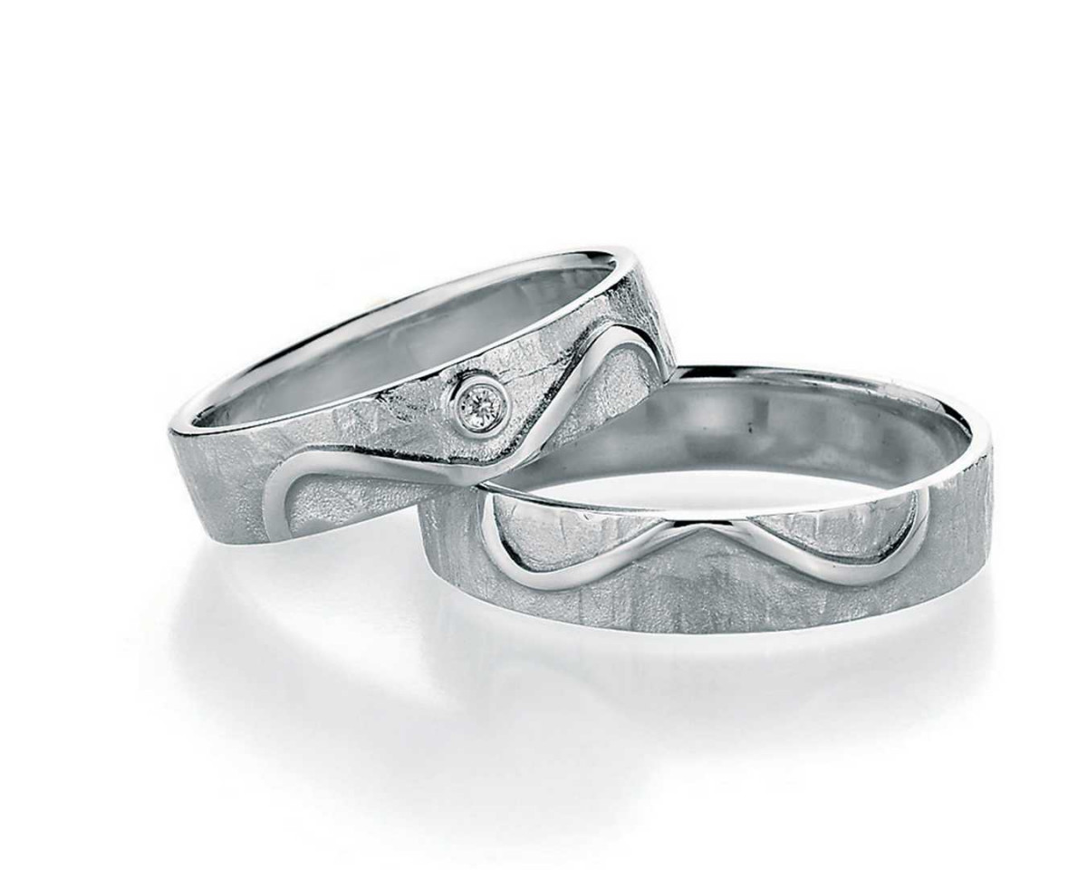 Trauringe aus Weißgold 66-51170+66-51180 mit Diamanten Trauringe aus Weißgold 66-51170+66-51180 mit Diamanten