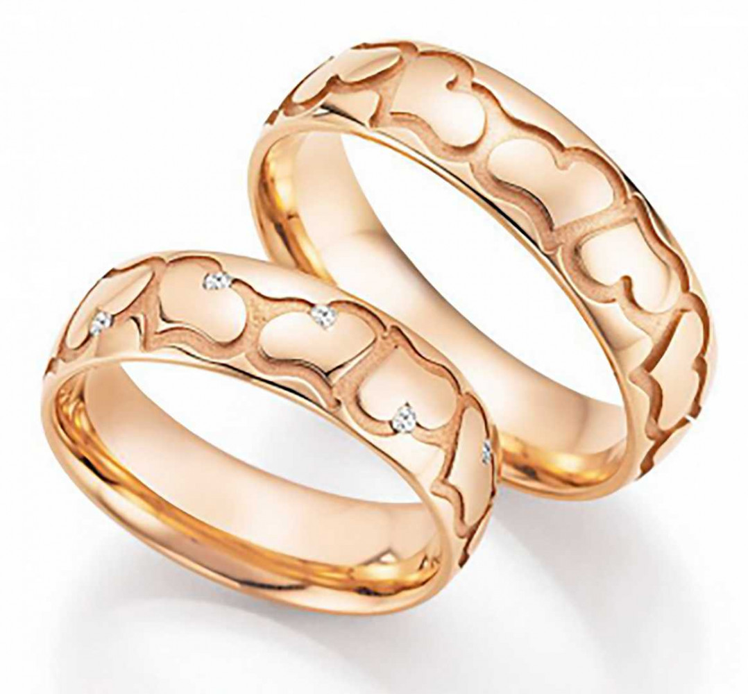 Trauringe aus Rosègold 66/38010-060-66/38020-060 mit Diamanten Trauringe aus Rosègold 66/38010-060-66/38020-060 mit Diamanten