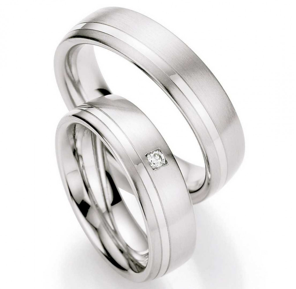 Trauringe aus Edelstahl 88-01230+88-01230 mit Diamanten Trauringe aus Edelstahl 88-01230+88-01230 mit Diamanten