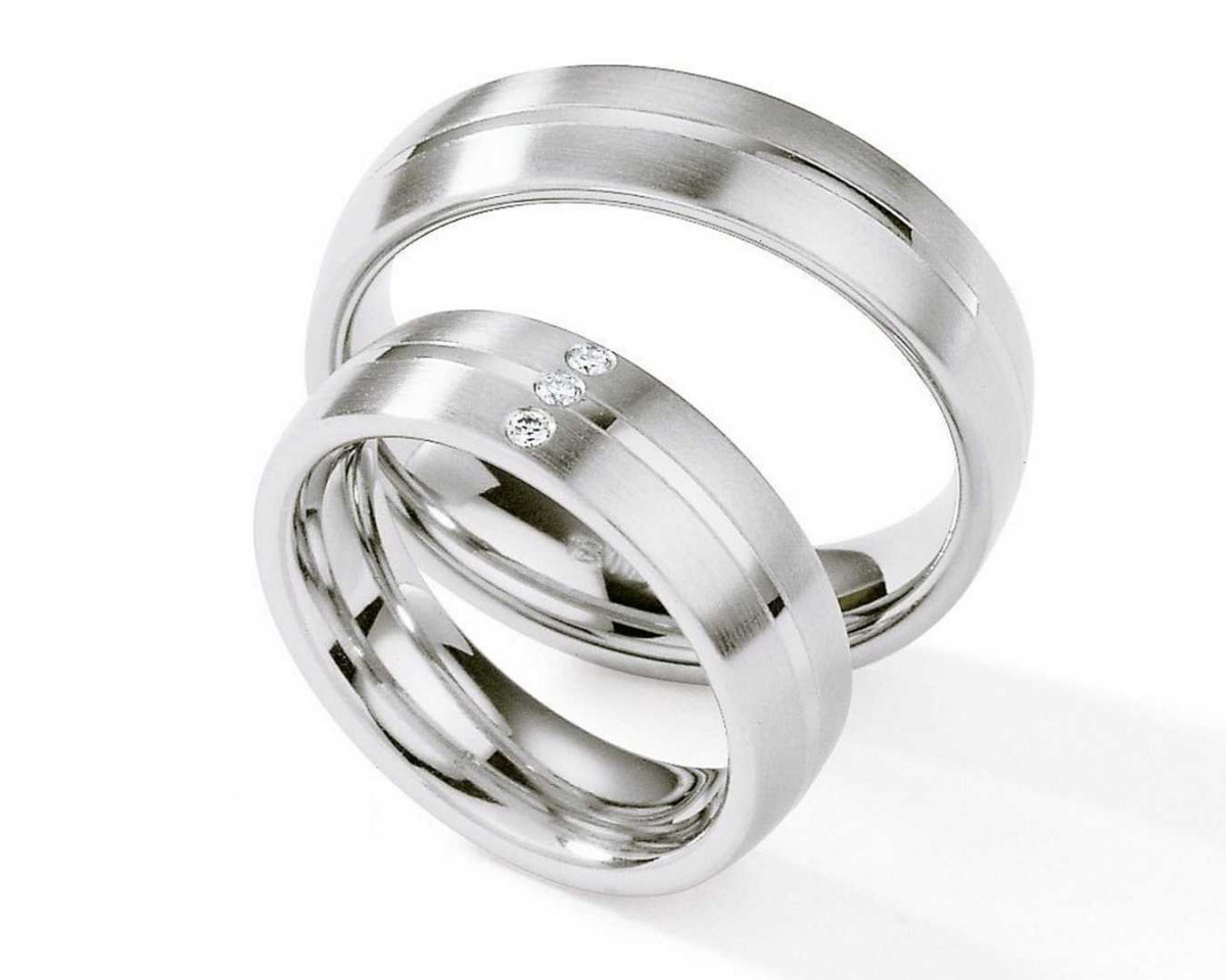 Trauringe aus Edelstahl 88-01250+88-01250 mit Diamanten Trauringe aus Edelstahl 88-01250+88-01250 mit Diamanten