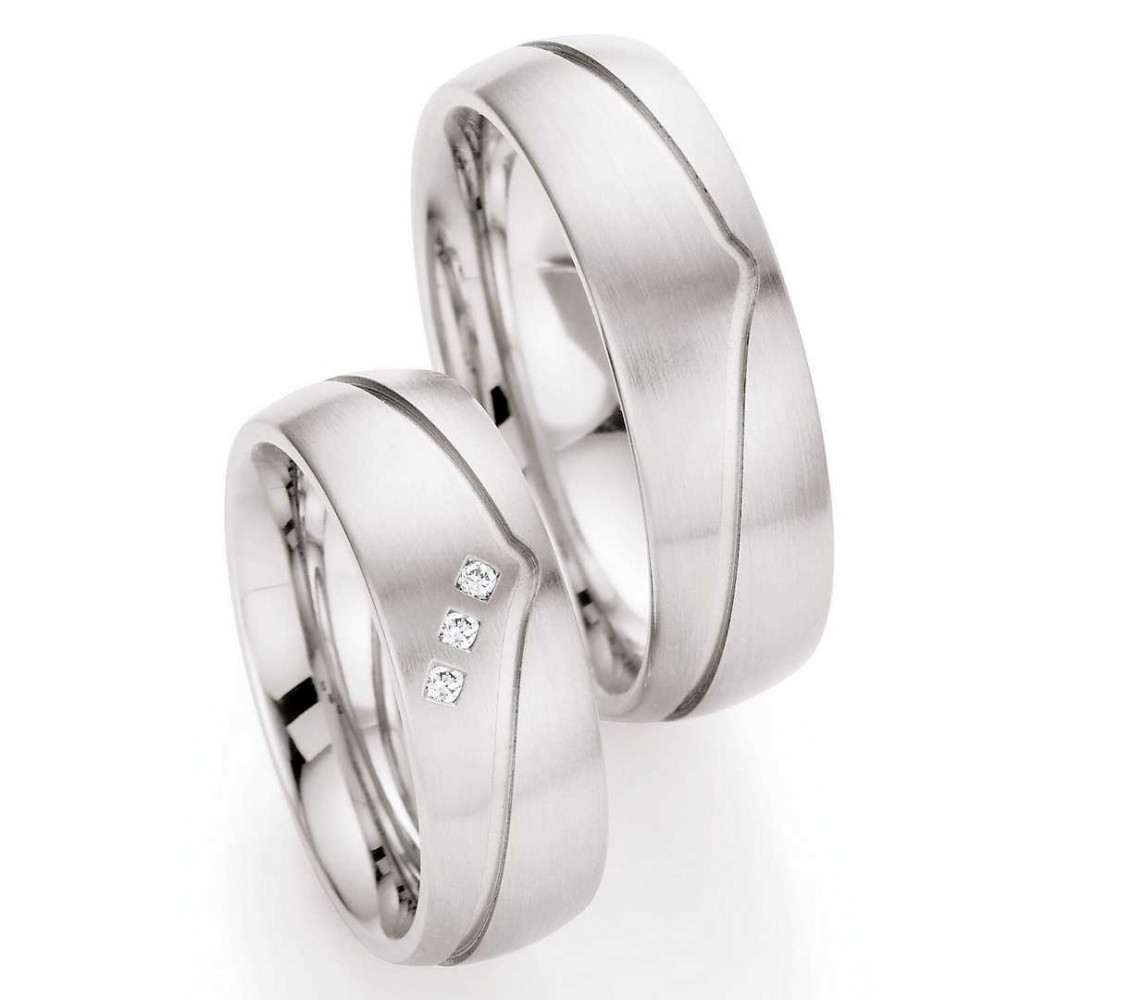 Trauringe aus Edelstahl 88-01600+88-01600 mit Diamanten Trauringe aus Edelstahl 88-01600+88-01600 mit Diamanten