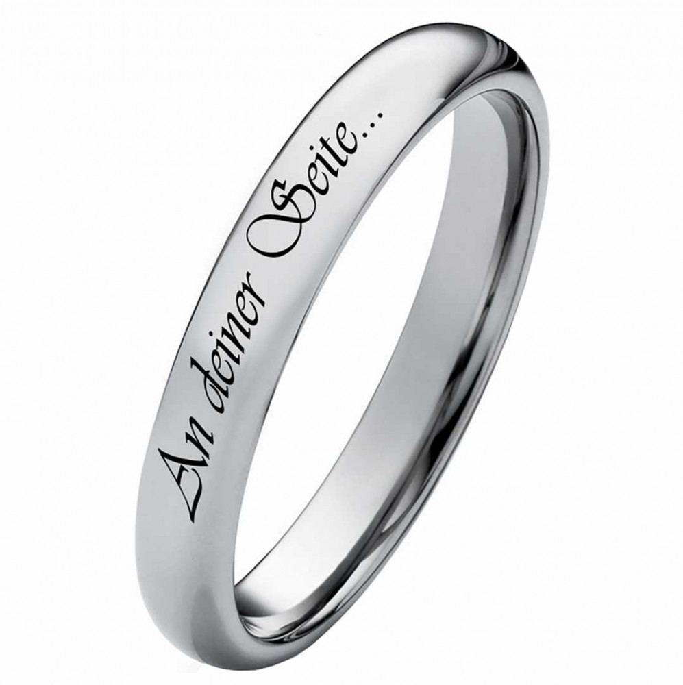 Damenring Wolframring DW119 mit Außengravur Damenring Wolframring DW119 mit Außengravur