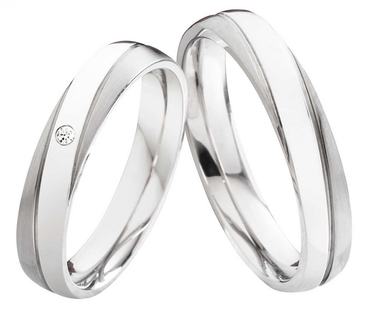 Partnerringe Edelstahlringe PE181 mit Zirkonia Partnerringe Edelstahlringe PE181 mit Zirkonia