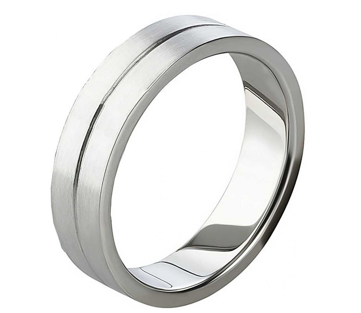 Herrenring Edelstahl AB817 ohne Stein mit Gravur