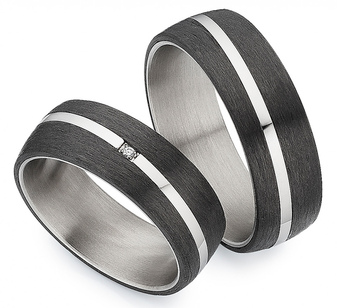 Titan Carbonring AB4642+43 mit W/Si 0,010 CT Diamant Titan Carbonring AB4642+43 mit W/Si 0,010 CT Diamant