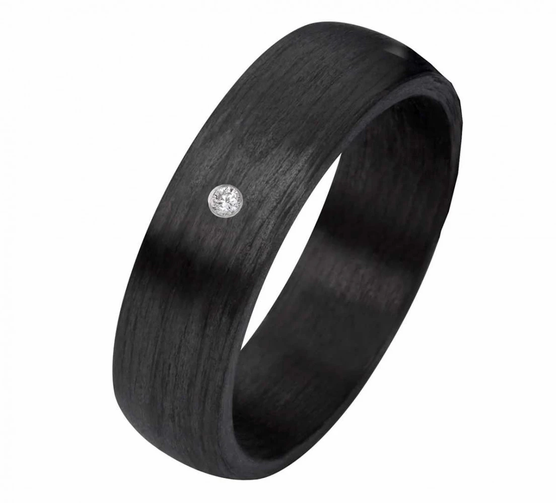 Traumhafte Carbonringe C002 mit Diamant oder Zirkonia