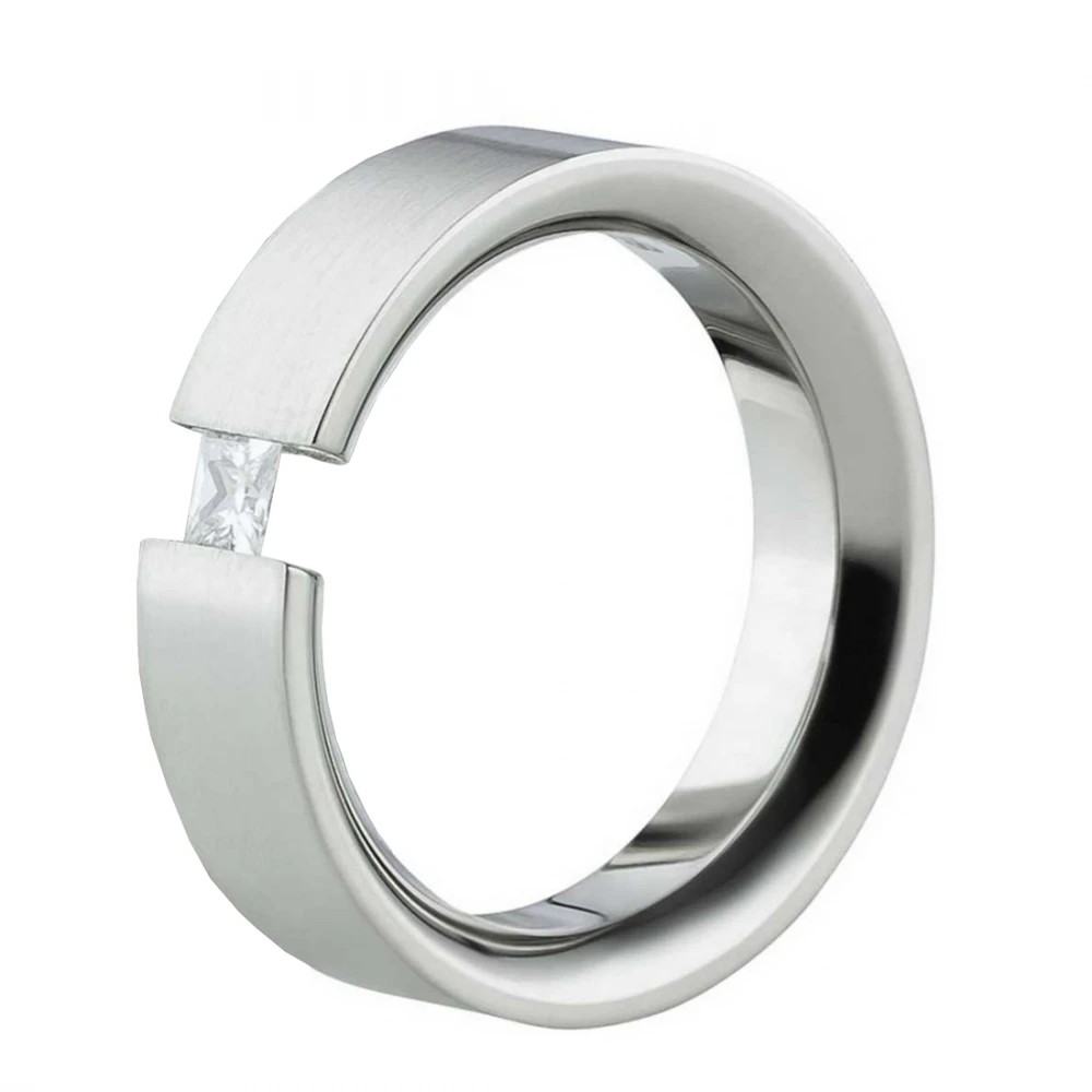 Hochwertiger Edelstahlring mattiert AB1478