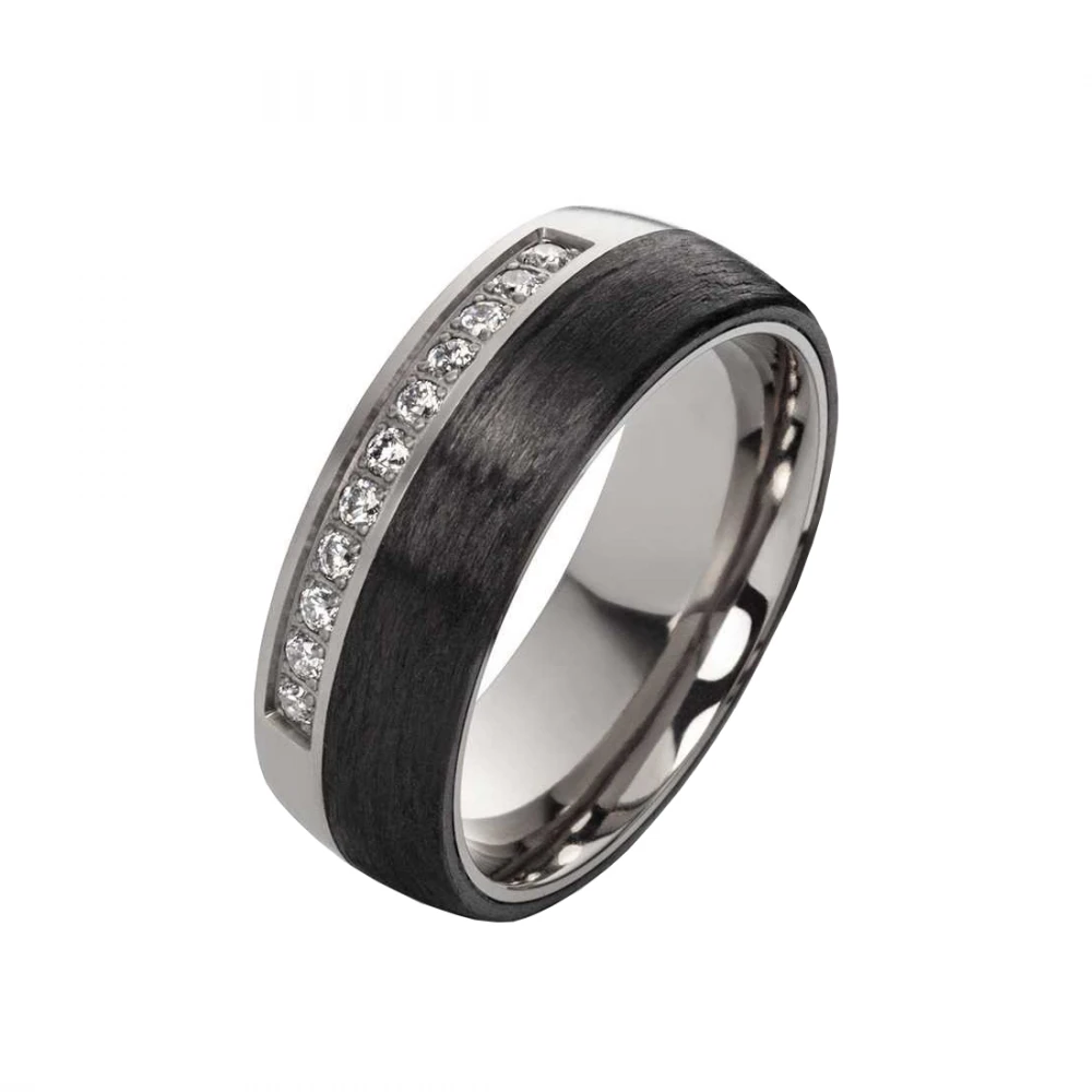 Titan Carbonring CT02 mit Gravur – Elegant & Robust