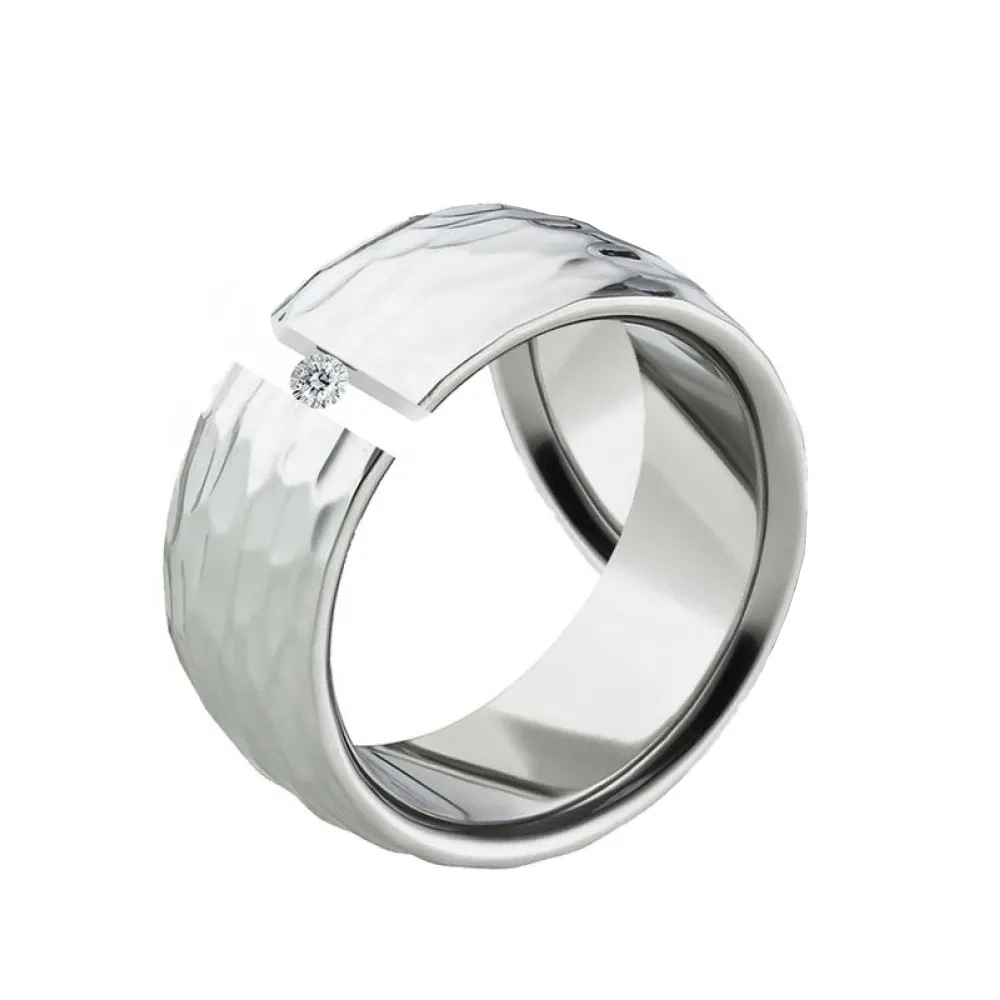 Damenring LUC48 mit Diamant und Gravur