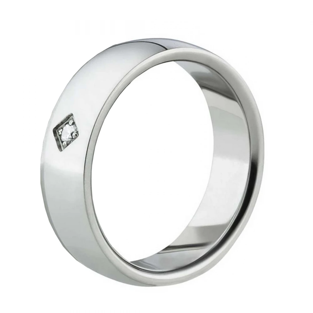 Edle Edelstahlring mit abgerundeter Form AB1490