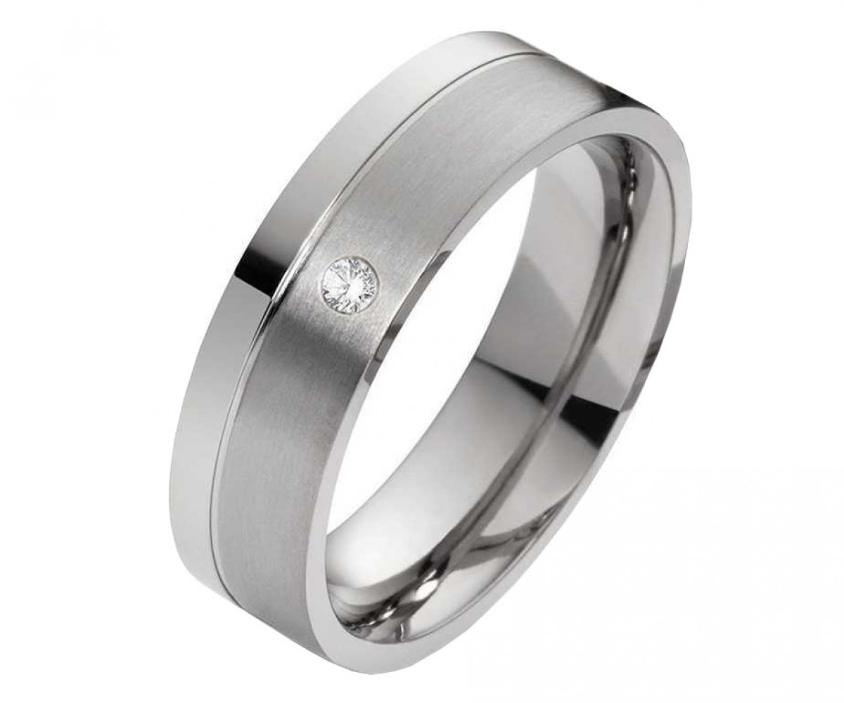 Damenring Edelstahl DE029 mit Zirkonia