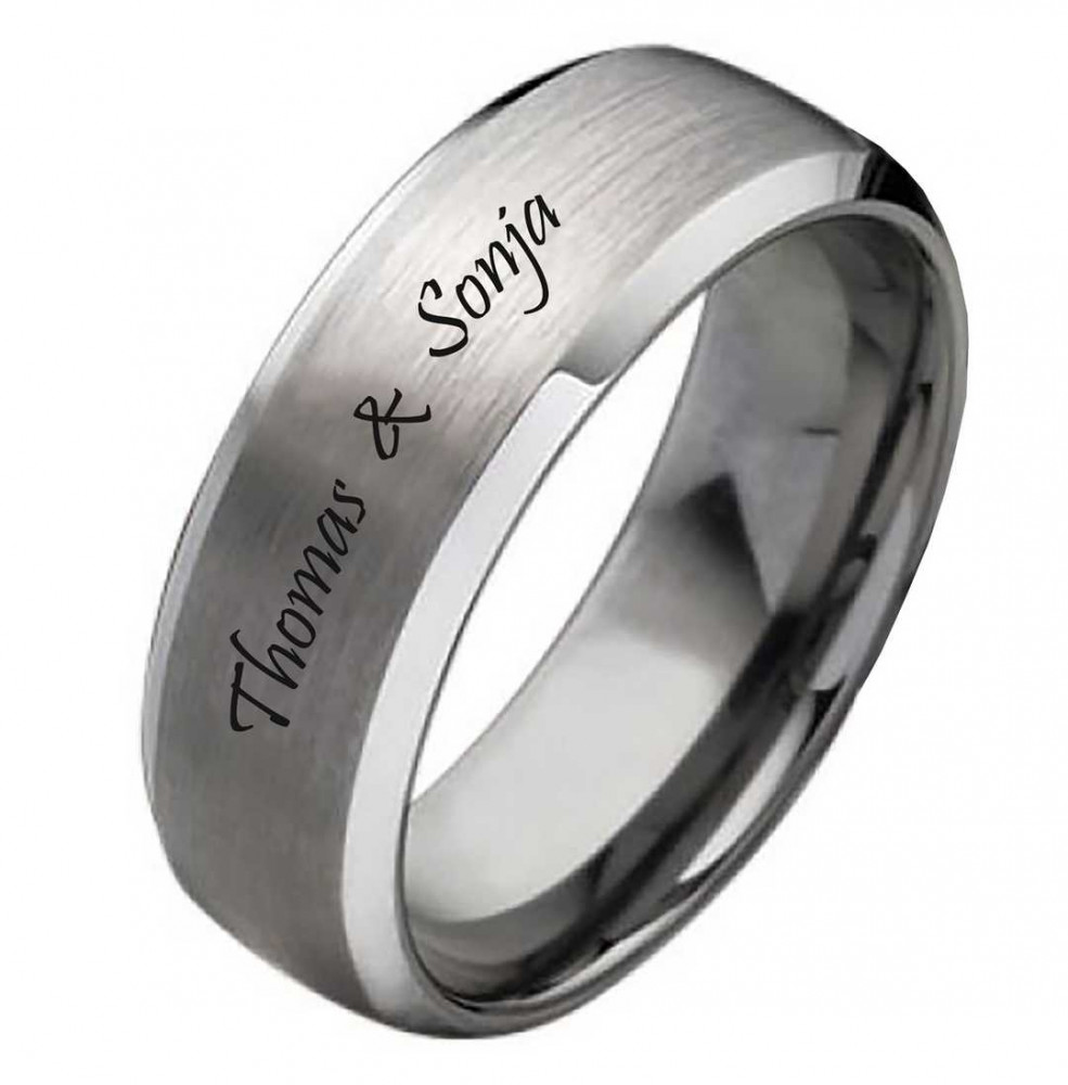 Damenring Wolframring DW115 mit Außengravur Damenring Wolframring DW115 mit Außengravur