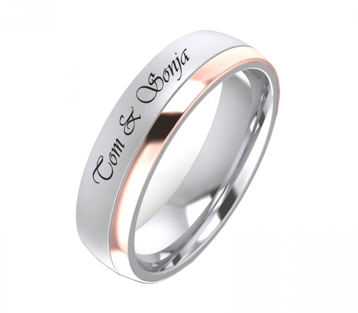 Edelstahlring E204 ohne Stein mit Außengravur