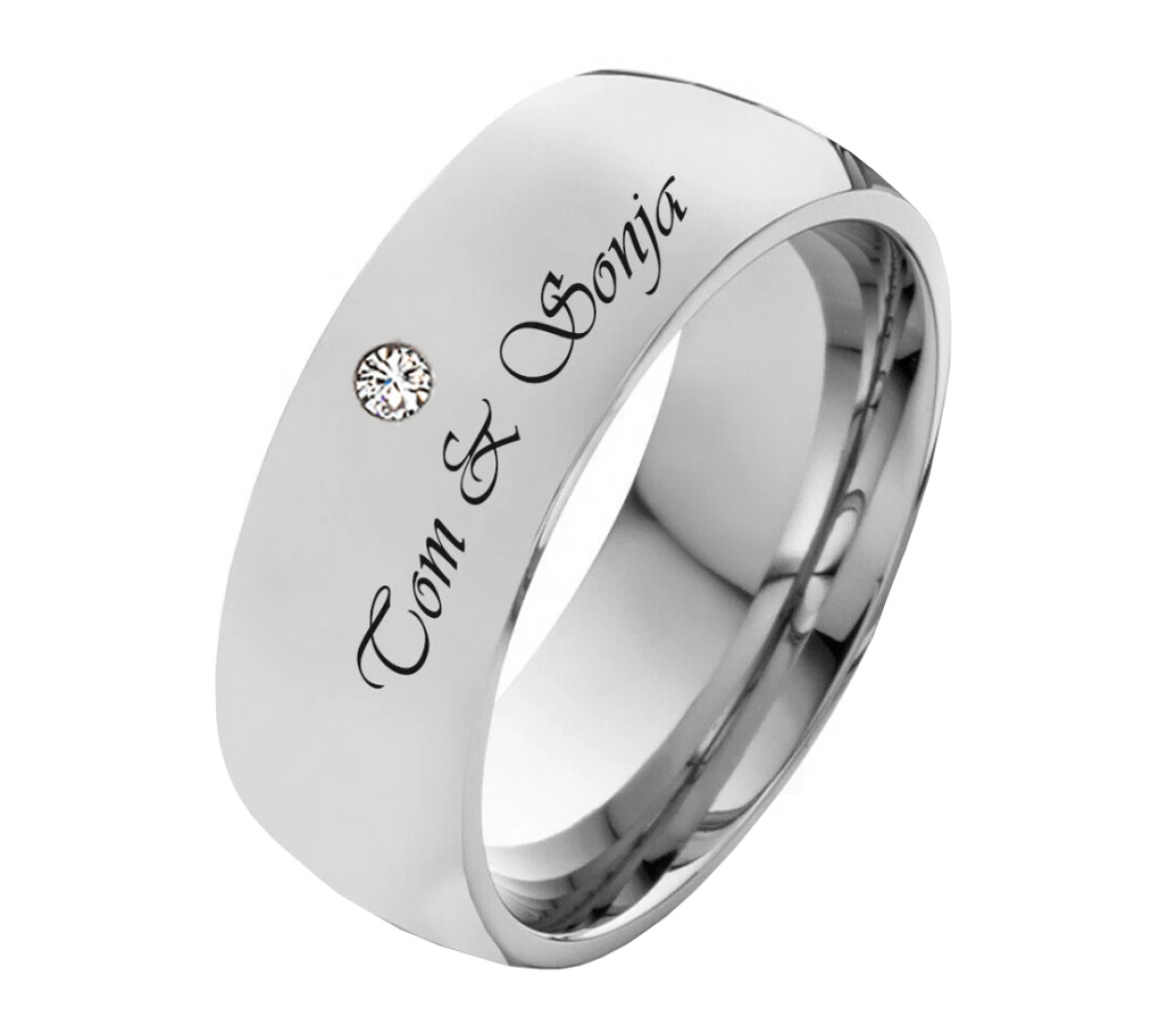 Damenring Edelstahl DE293 mit Zirkonia