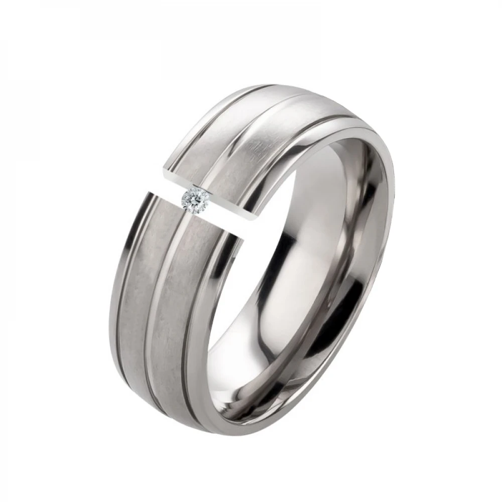 Klassisch Titenringe mit Zirkonia oder Diamant LUC32 gratis Gravur Klassisch Titenringe mit Zirkonia oder Diamant LUC32 gratis Gravur