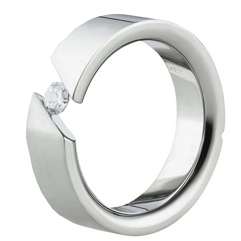 Zeitloser Edelstahlring für Damen AB1482