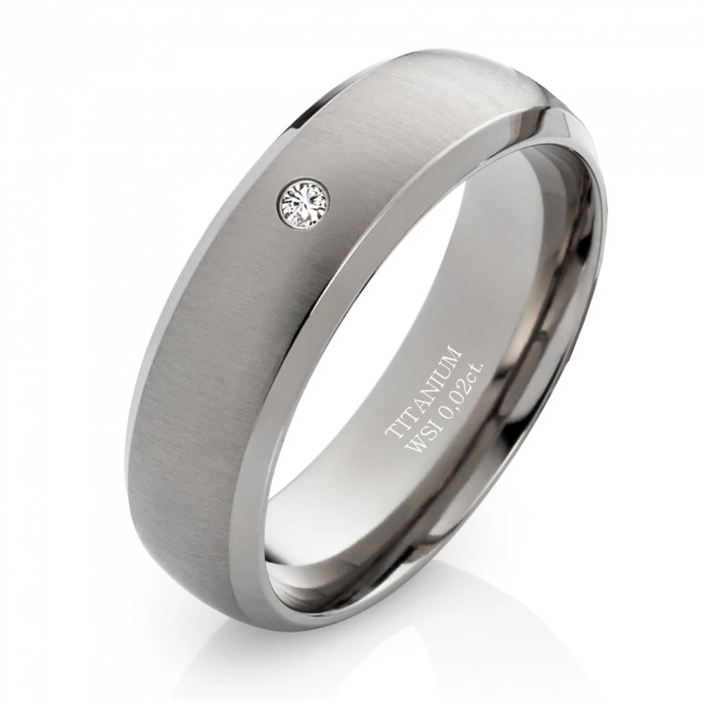 Partnerringe Titan MOR56 mit Quer Gebürsteter Oberfläche