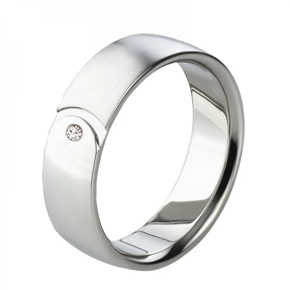 Ring aus Titan MOR84 6mm breite mit Stein