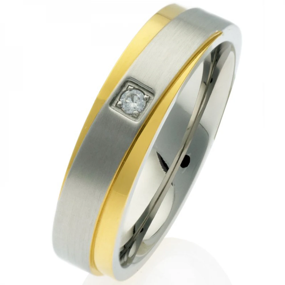 Edelstahlring P370 mit goldfarbener Beschichtung