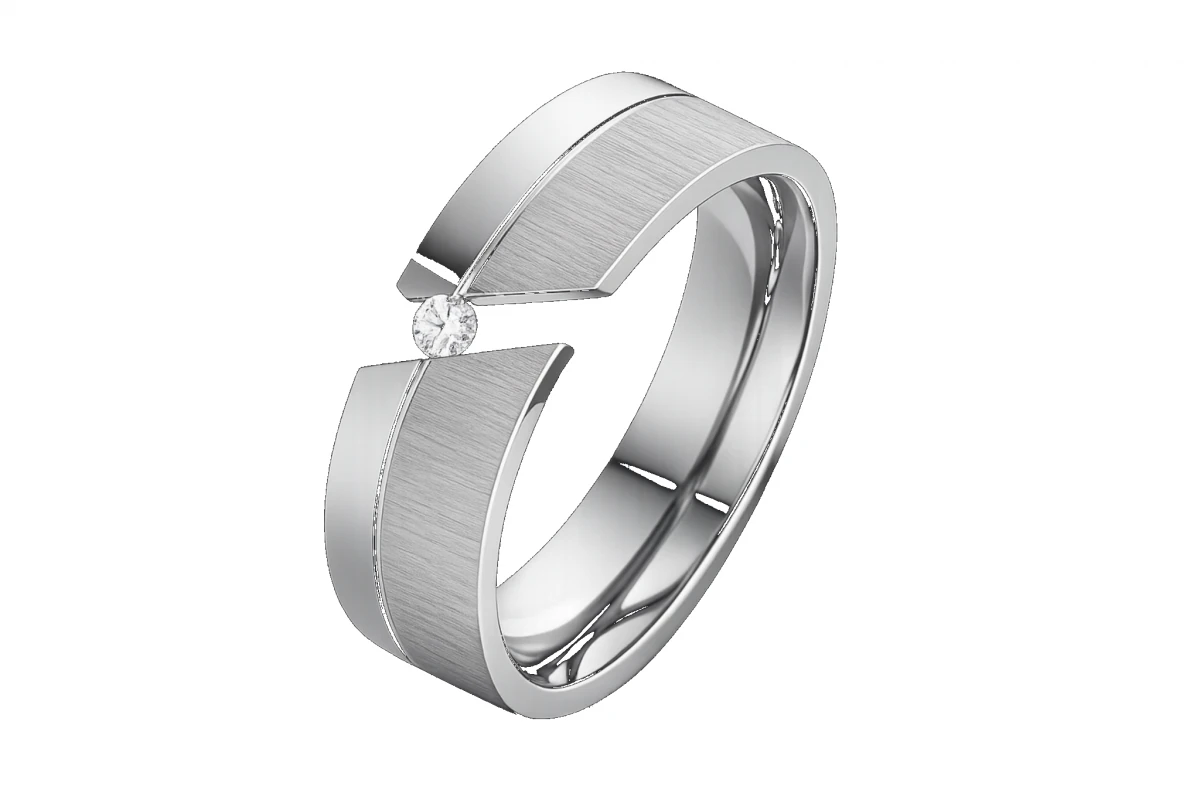 Titanring 6mm oder 8mm breit T008 mit Zirkonia