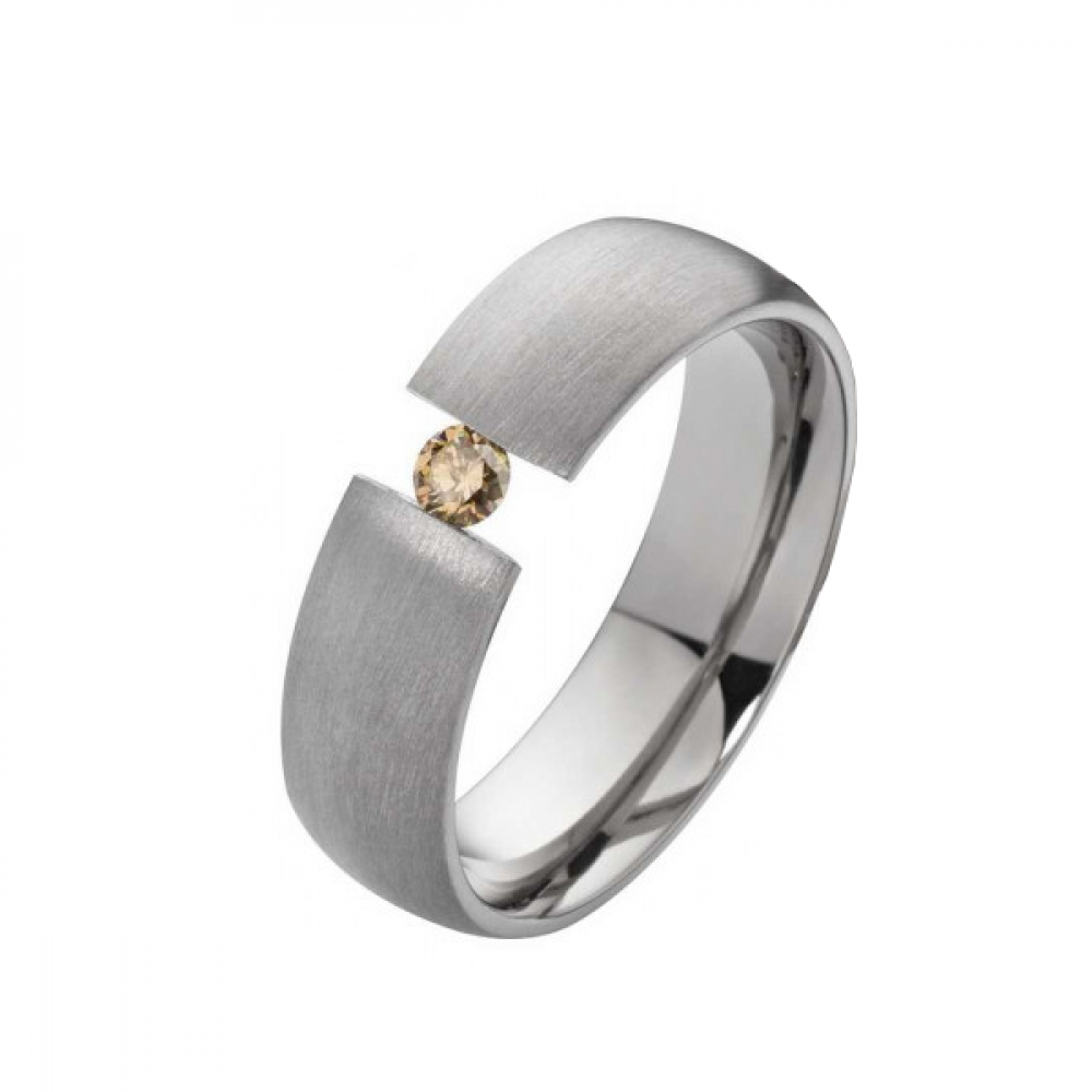 Titanringe gravierbare T137 mit Diamant breite 6mm Titanringe gravierbare T137 mit Diamant breite 6mm