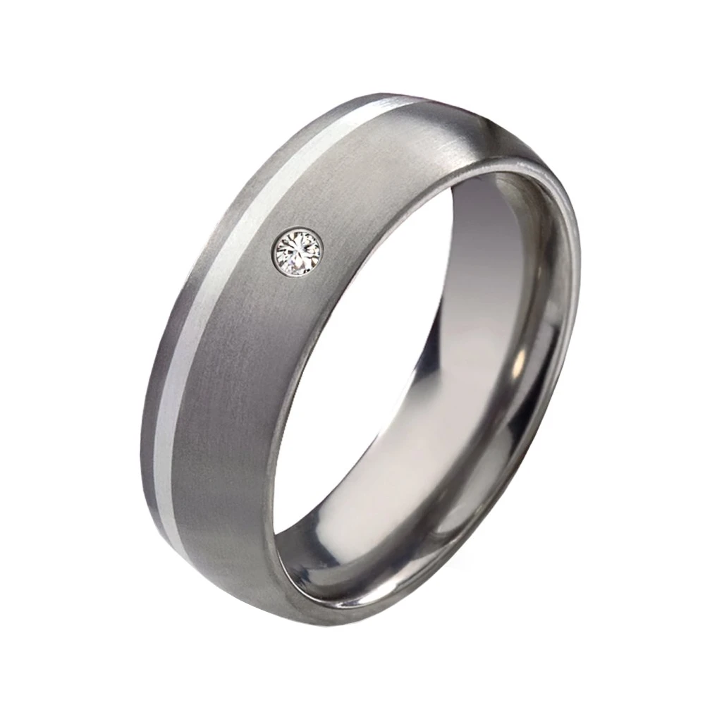 Wunderbarer Damenring aus Titan und Silber T173