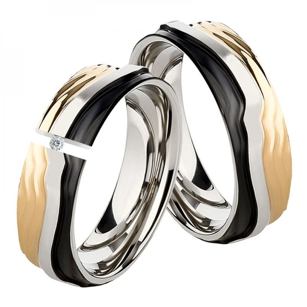 Edelstahlringe LUC11 mit Diamant