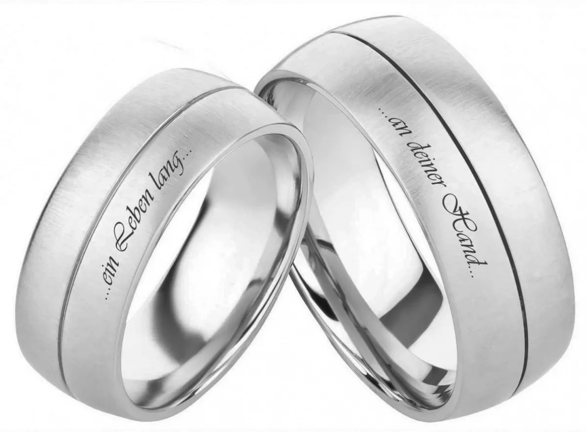 Partnerringe Edelstahlringe E230 mit Außengravur