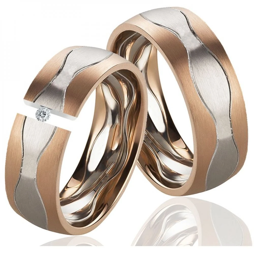 Edelstahlringe LUC38 mit Diamant