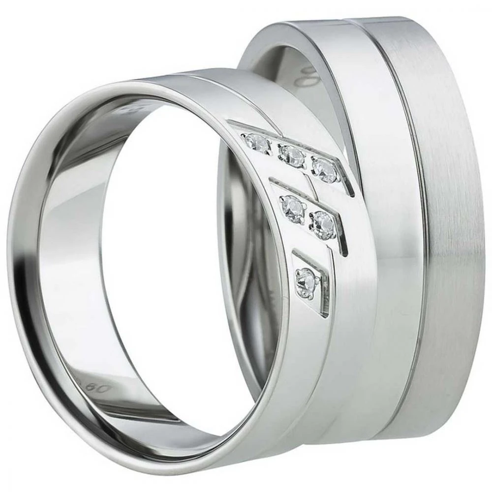 Partnerringe Edelstahl AB1008-AB1009 und Gravur